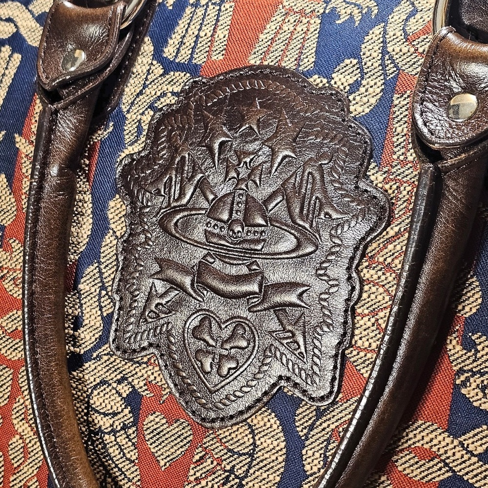 Rare Vivienne Westwood Cloth Large Weekender Bag with leather accents with COA!! - Picture 8 of 14